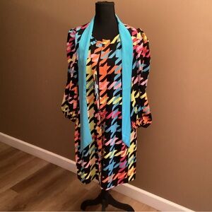 New York & Company Multicolor Midi Dress